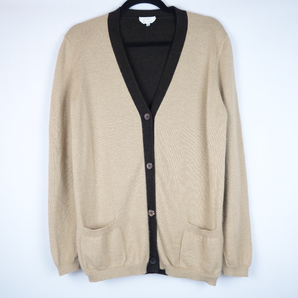 MaxMara Wool & Angora Rabbit Hair Cardigan Sweater Made In Italy, Size Medium